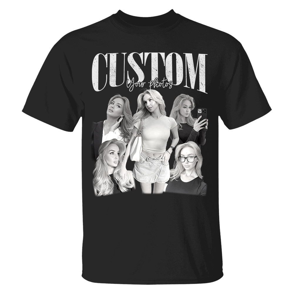 Custom Photos 90s Washed Tee - Personalized Retro Style Bootleg Shirt NA04 Hv01