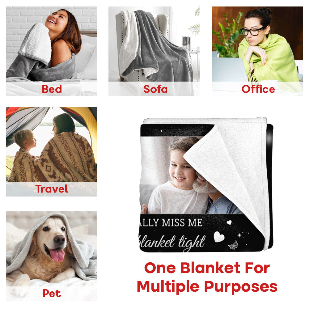 A Hug From Heaven Memorial Gift - Personalized Memory Photo Blanket