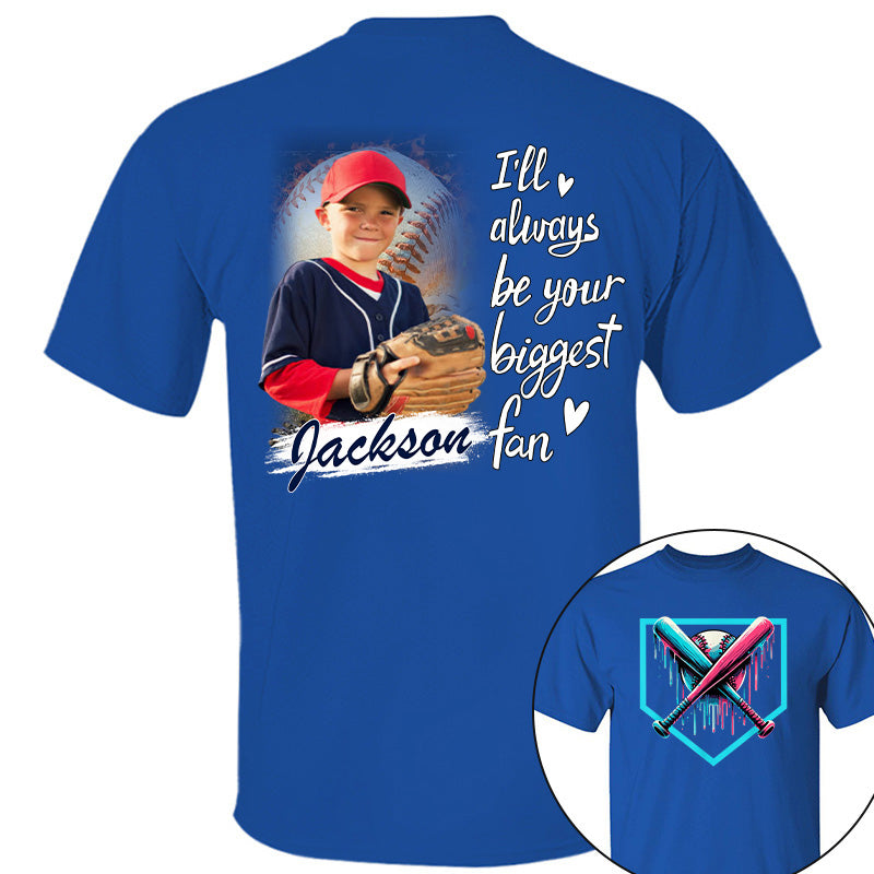I Will Always Be Your Biggest Fan - Personalized Baseball Ice Cream Drip Shirt Gift For Baseball Lovers Custom Photo Baseball Players Pt99