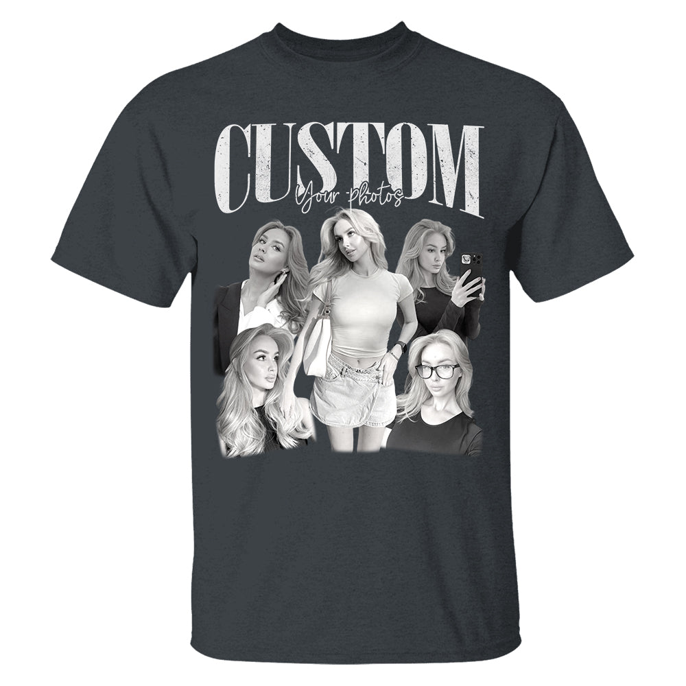 Custom Photos 90s Washed Tee - Personalized Retro Style Bootleg Shirt NA04 Hv01