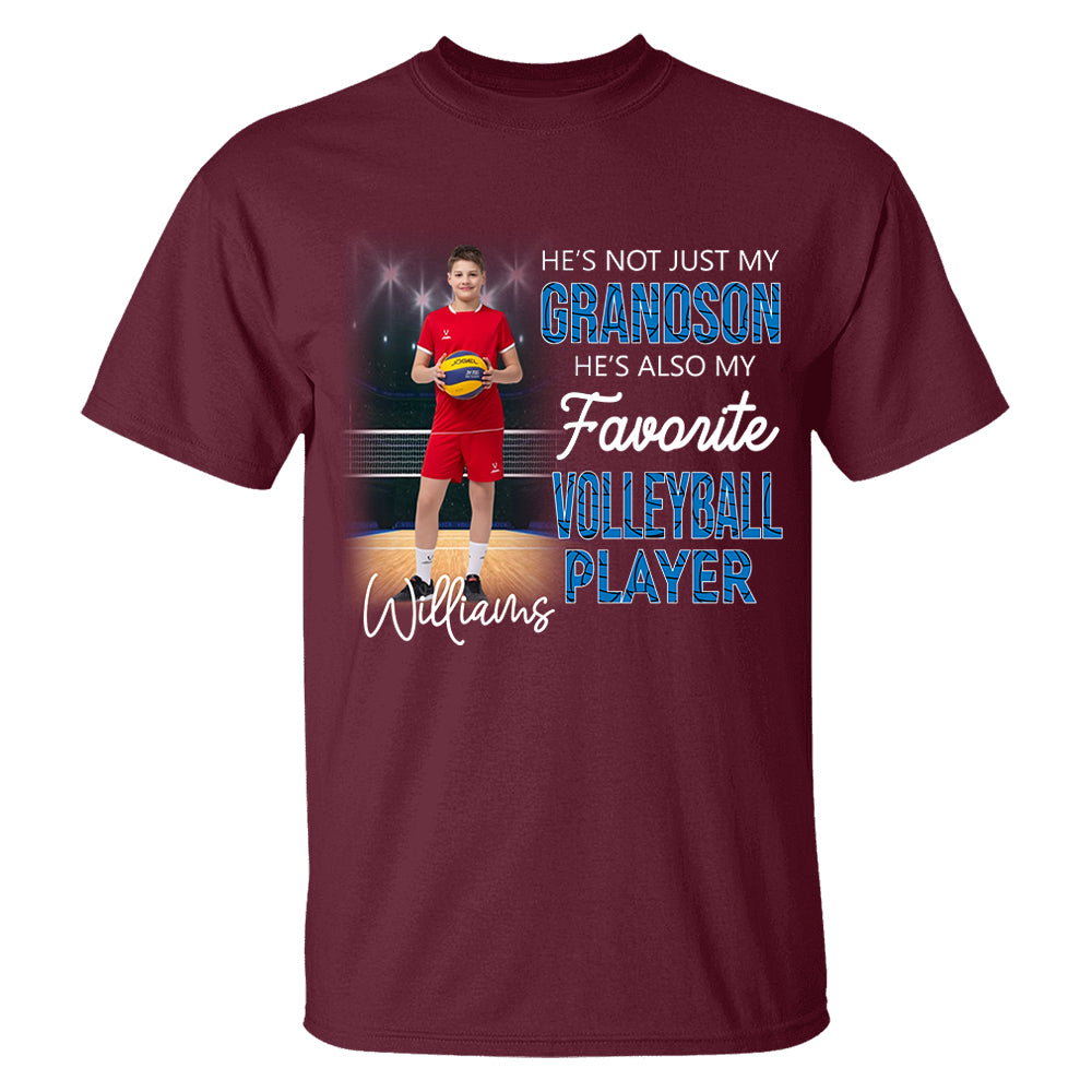 He's Not Just My Grandson He's Favorite Volleyball Player - Personalized Shirt Tu20