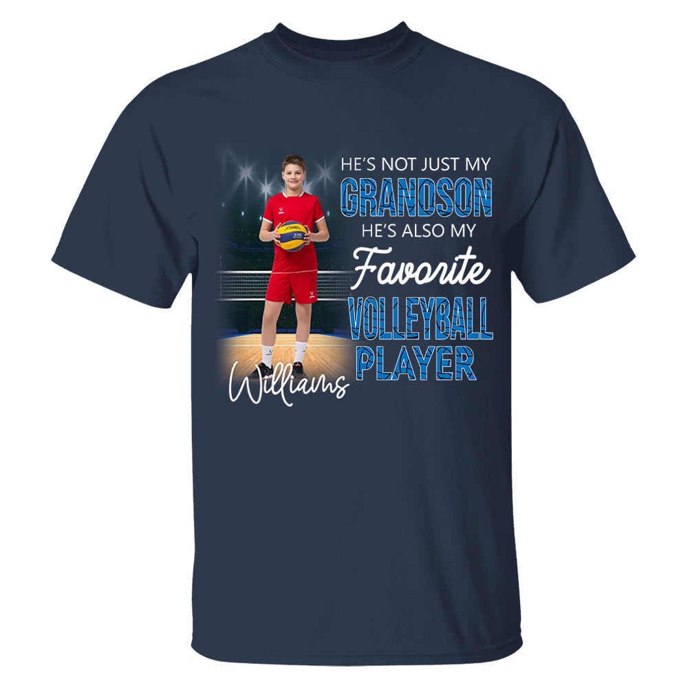 He's Not Just My Grandson He's Favorite Volleyball Player - Personalized Shirt Tu20