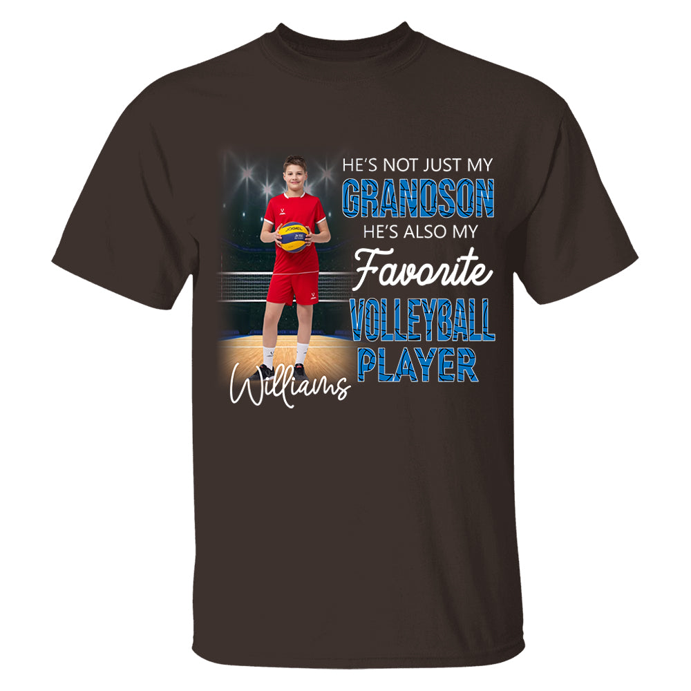 He's Not Just My Grandson He's Favorite Volleyball Player - Personalized Shirt Tu20