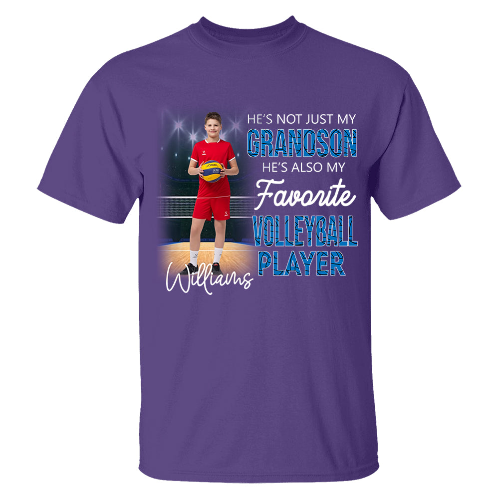 He's Not Just My Grandson He's Favorite Volleyball Player - Personalized Shirt Tu20