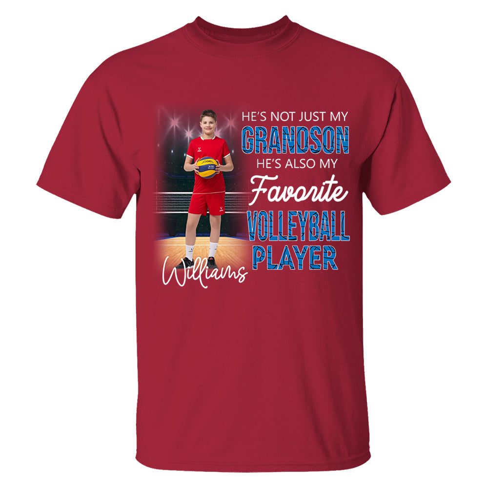 He's Not Just My Grandson He's Favorite Volleyball Player - Personalized Shirt Tu20