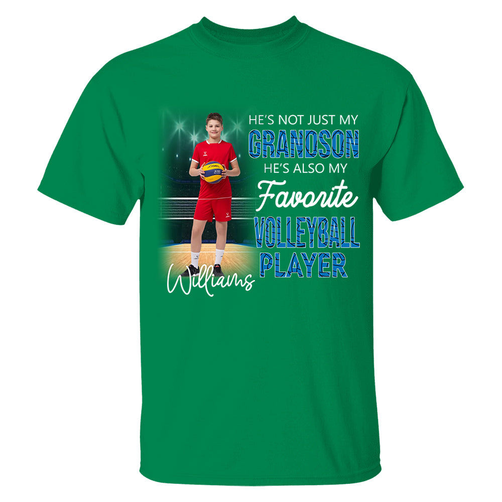 He's Not Just My Grandson He's Favorite Volleyball Player - Personalized Shirt Tu20