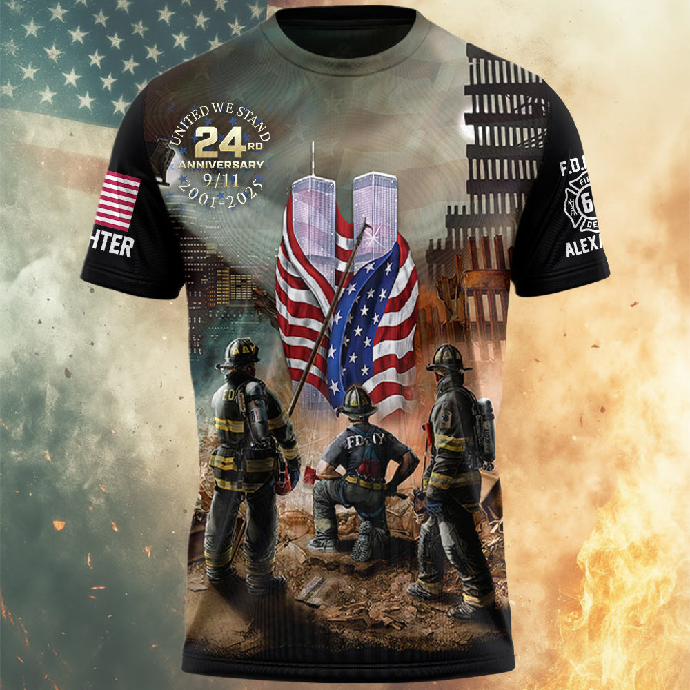 Firefighter Never Forget 911 All Over Printed Shirt Gift For Firefighter T1807  Hv01