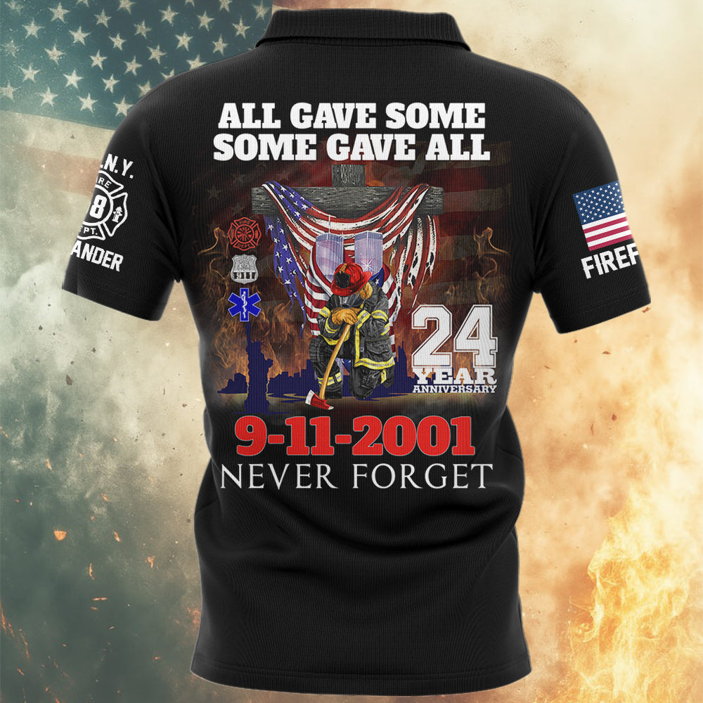 Firefighter Never Forget 911 All Over Printed Shirt Gift For Firefighter T1807  Hv01