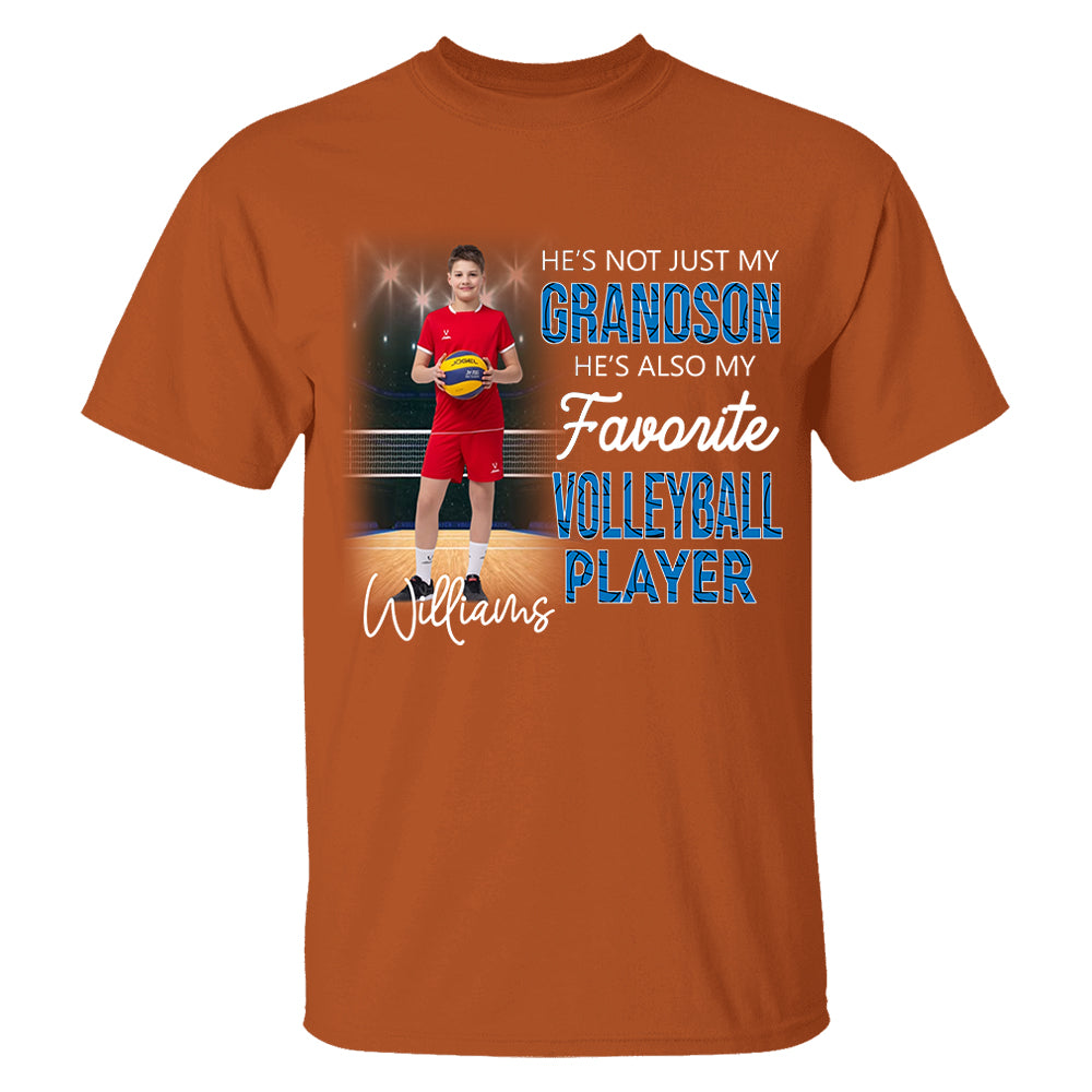 He's Not Just My Grandson He's Favorite Volleyball Player - Personalized Shirt Tu20