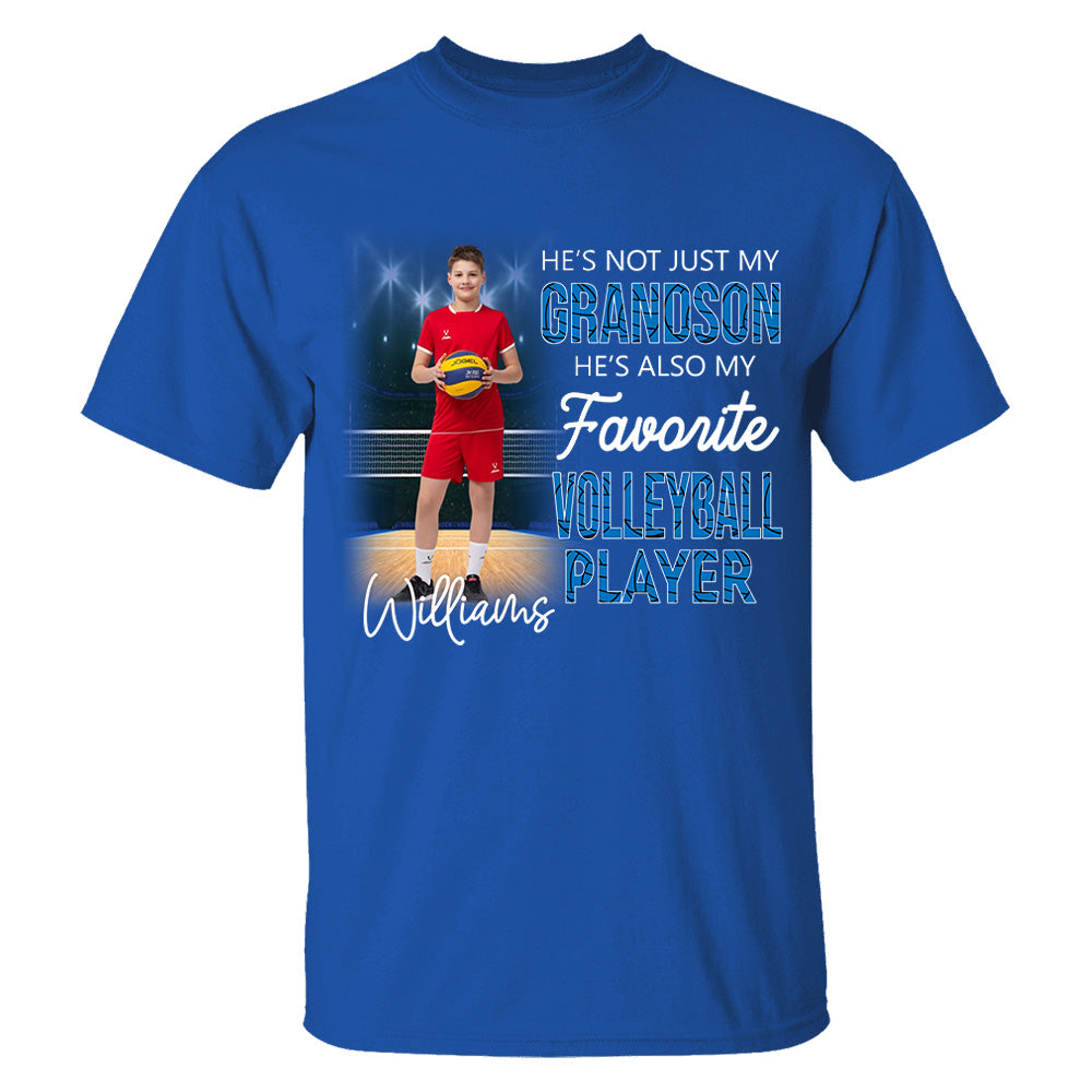 He's Not Just My Grandson He's Favorite Volleyball Player - Personalized Shirt Tu20