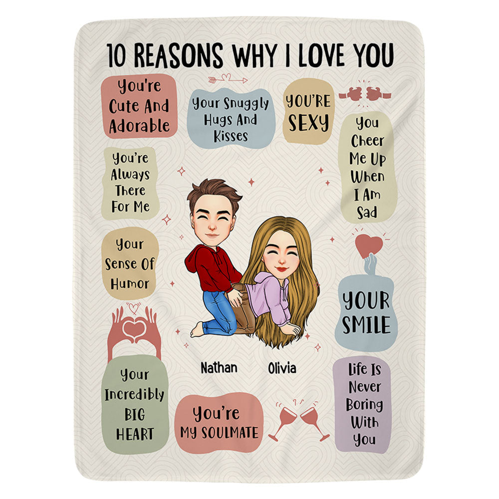 10 Reasons Why I Love You - Personalized Photo Blanket - Christmas Gift For Husband Wife Couple, Anniversary Pa00