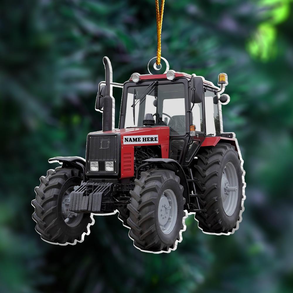 Personalized Red Tractors Ornament, Custom Name Ornament, Tractors Ornament, Farm Life Hanger, Gift For Famer, Tree Hanger, Gift For Kid