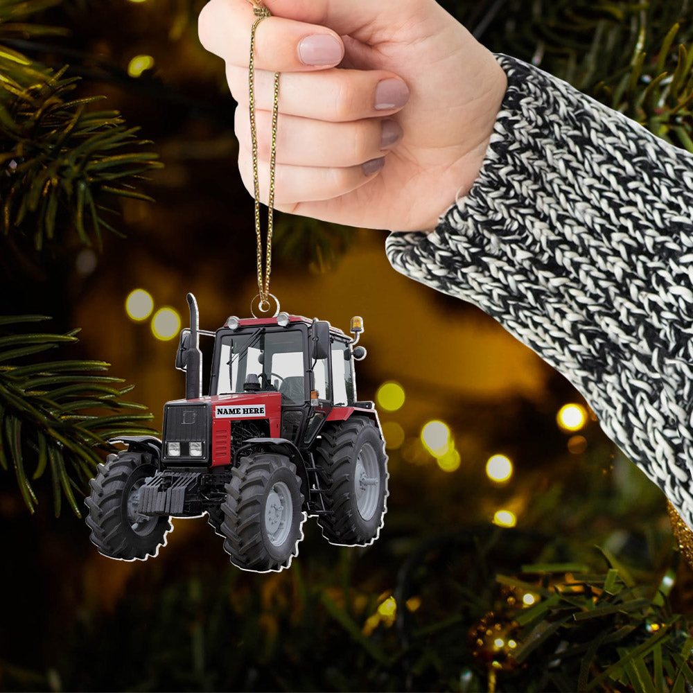 Personalized Red Tractors Ornament, Custom Name Ornament, Tractors Ornament, Farm Life Hanger, Gift For Famer, Tree Hanger, Gift For Kid