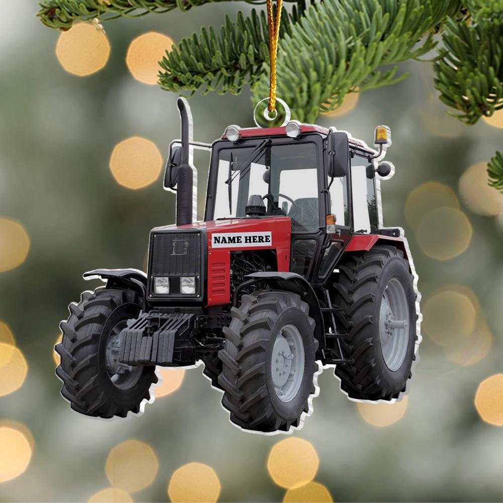Personalized Red Tractors Ornament, Custom Name Ornament, Tractors Ornament, Farm Life Hanger, Gift For Famer, Tree Hanger, Gift For Kid