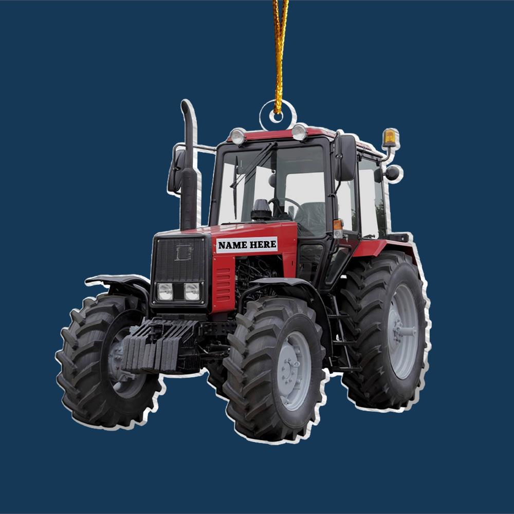 Personalized Red Tractors Ornament, Custom Name Ornament, Tractors Ornament, Farm Life Hanger, Gift For Famer, Tree Hanger, Gift For Kid
