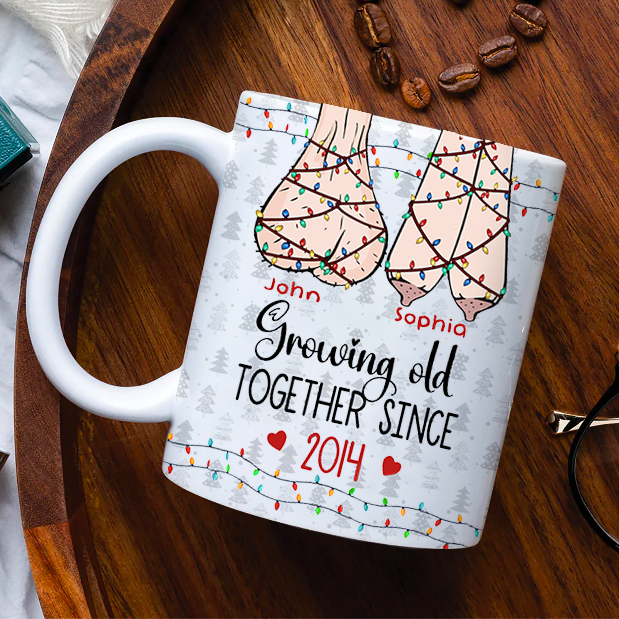 Growing Old Together Personalized Mug For Couple
