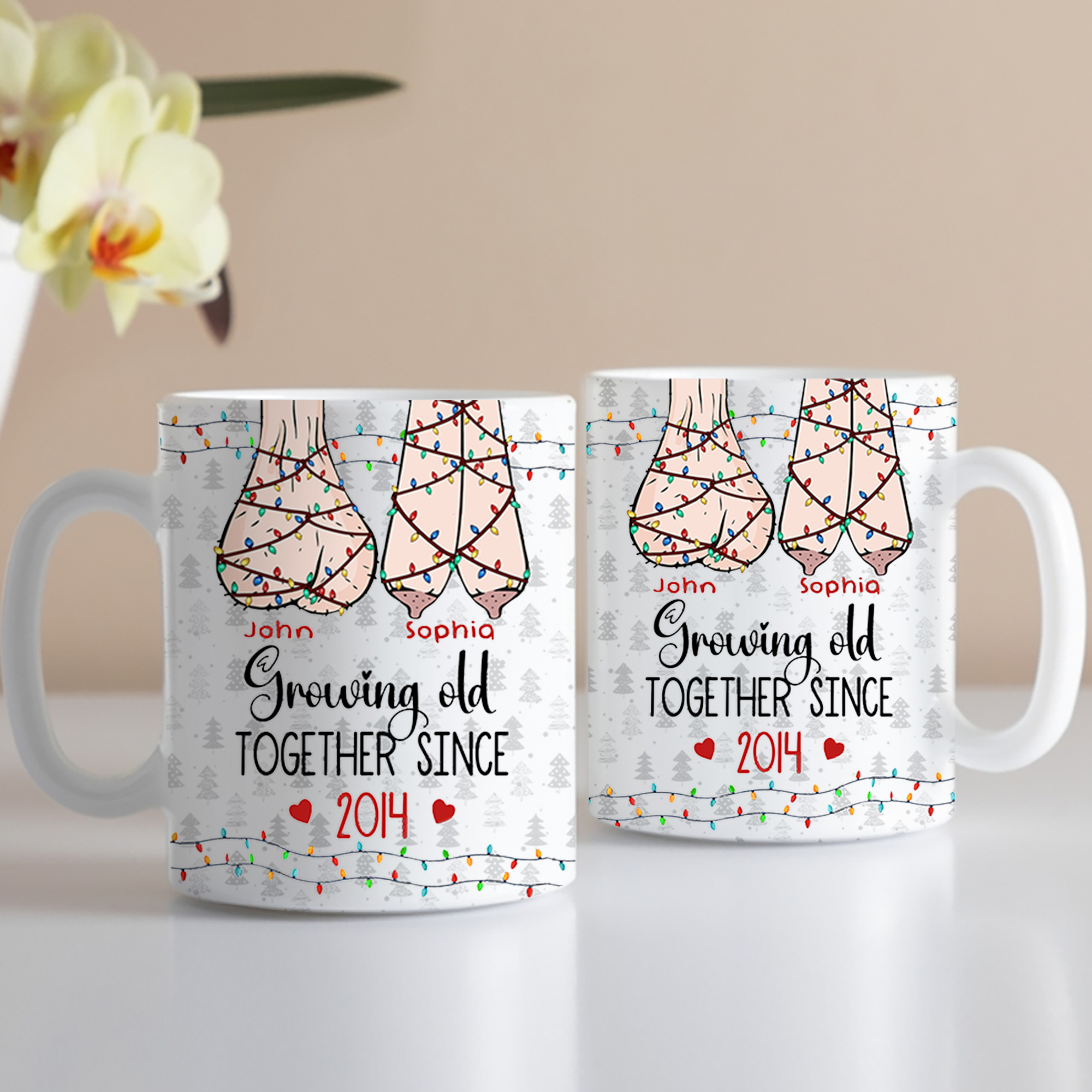 Growing Old Together Personalized Mug For Couple