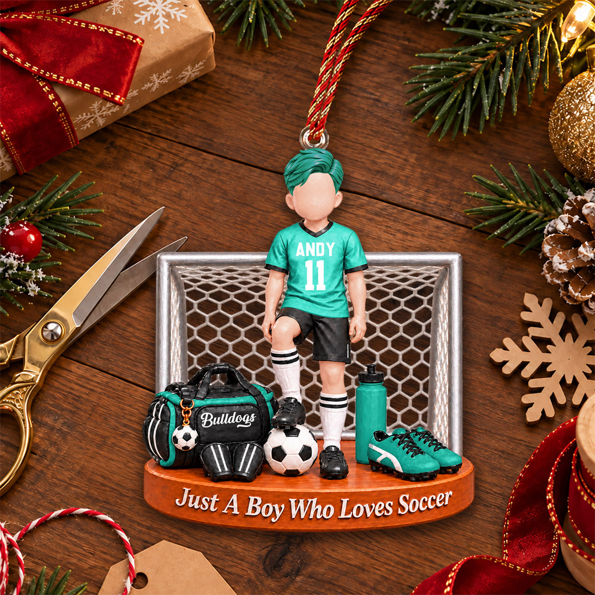 Just A Boy Who Loves Soccer, Personalized Soccer Ornament, Custom Player Name Gift, Gift For Soccer Players Soccer Lover MI209 Nh00