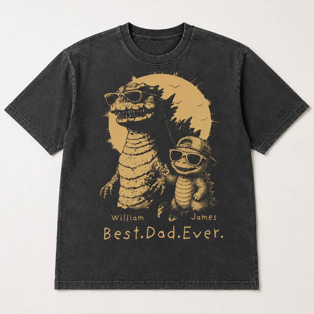 Personalized Best Dad Ever Dadzilla T-Shirt Father Day Gifts for Dad Funny Papa Tshirt Cool Daddy Dinosaur Tee New Art