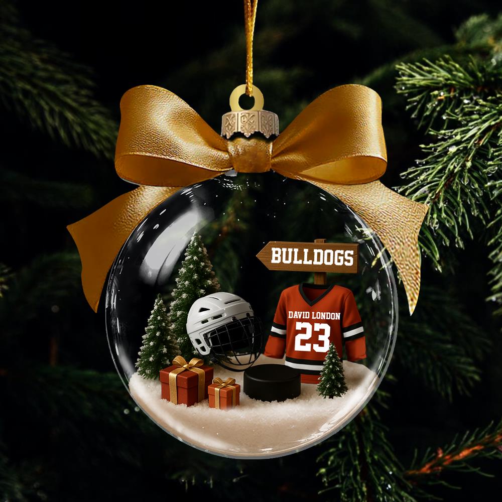 Personalized Hockey Transparent Ornament - Gift For Hockey Lovers T1807