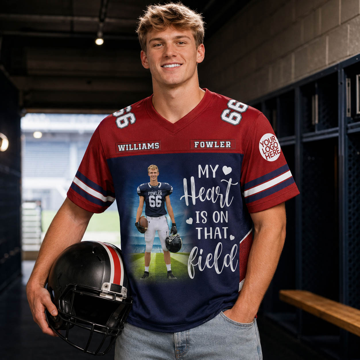 Custom Photo I'll Always Be Your Biggest Fan Football Jersey Gift For Football Lovers - Personalized Gift For Football Player