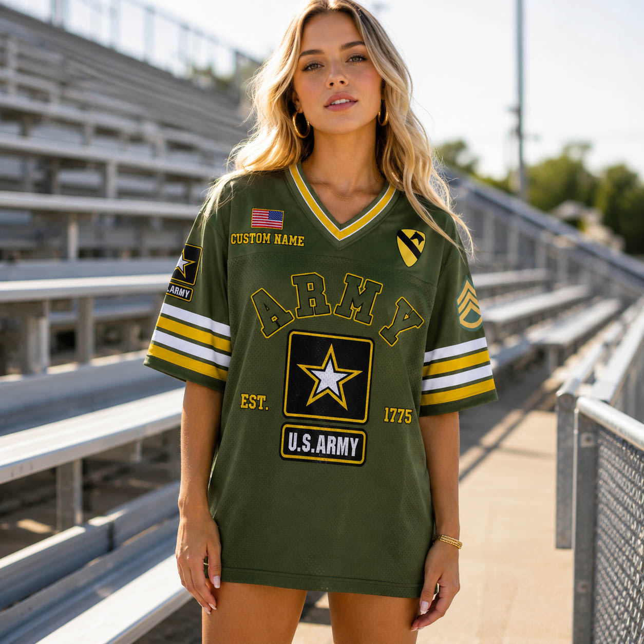 US Military Football Jersey Custom All Branches Rank Division Name For Military Retirement Veteran Dad Grandpa H2511