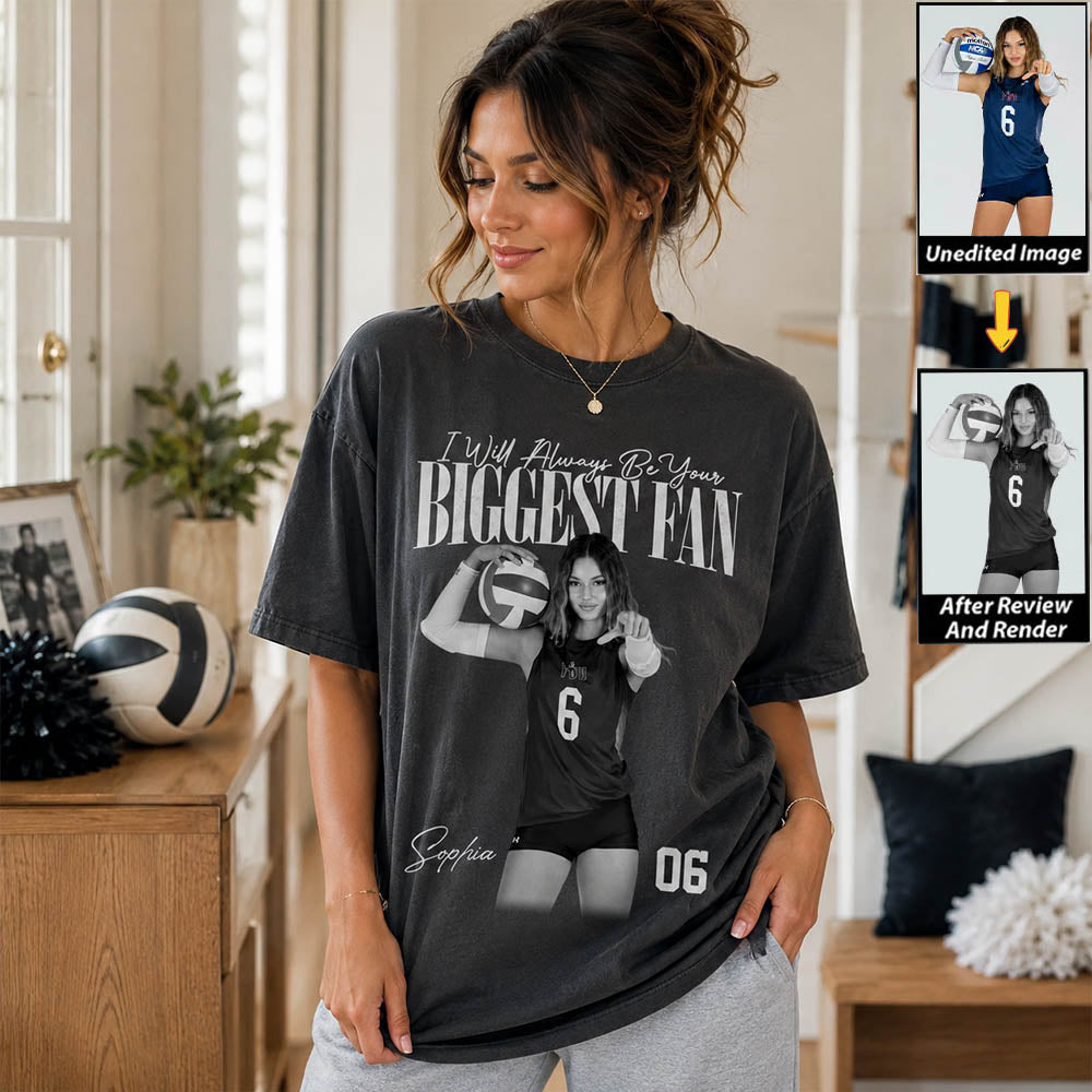 Personalized Vintage Tops For Volleyball Lovers - Custom Photos Retro Bootleg Shirt NA04