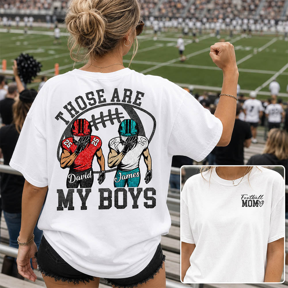 Personalized Football Mom Shirt, Those Are My Boy Sweatshirt, Football Kids Game Day Tee, Retro Cheer Mom Tee
