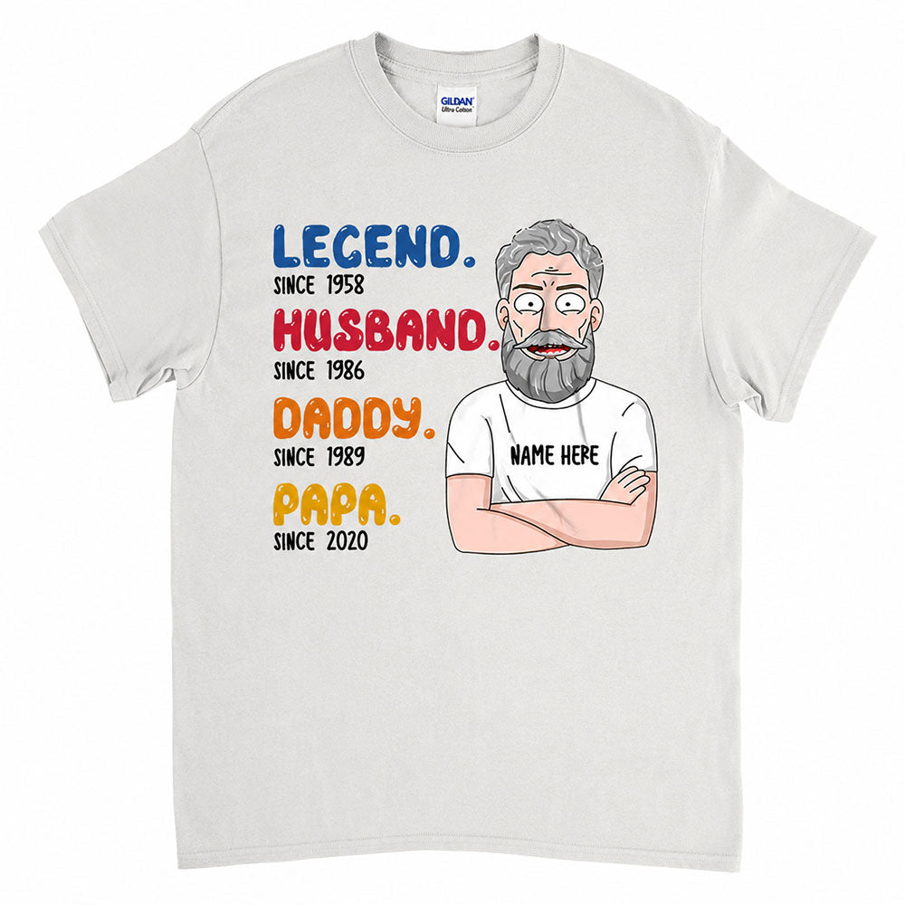 Custom Legend Husband Daddy Papa Since Shirt For Grandpa