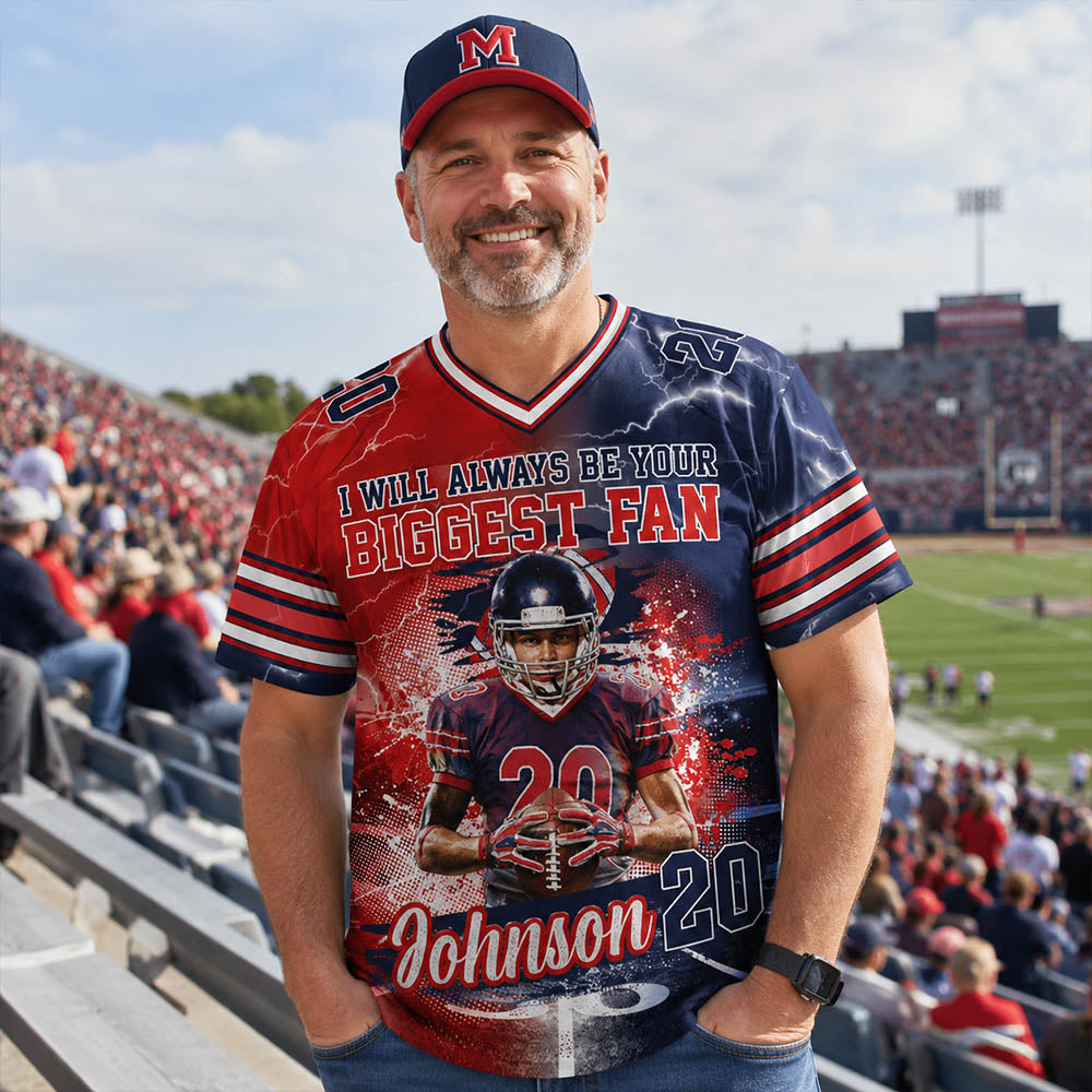 Personalized Football Jersey Game Day Gift For Football Lovers - Custom Photo Gift For Football Family H2511