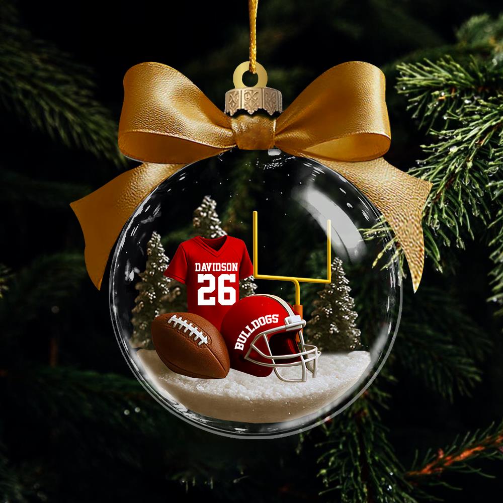Football Season Is Coming - Personalized Football Transparent Flat Acrylic Ornament