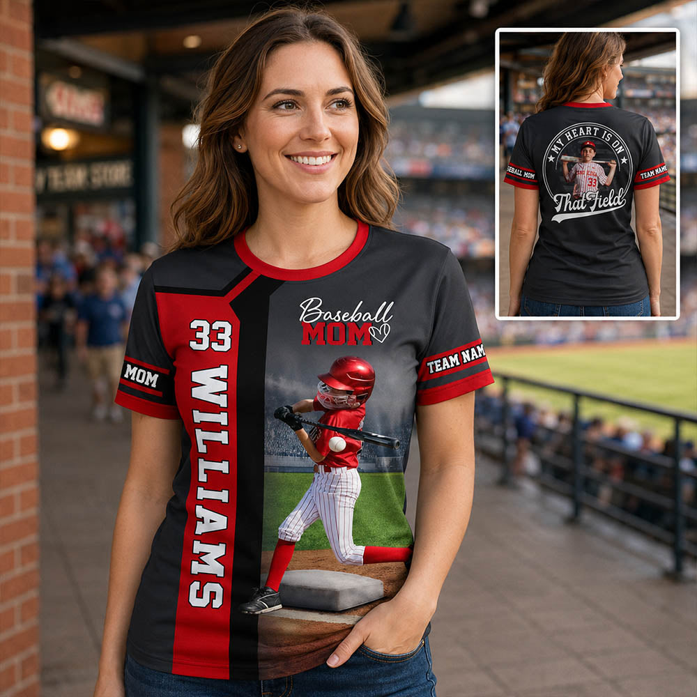 Baseball Mom - Custom Gifts Personalized Shirt Baseball Family NA04