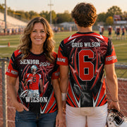 Custom Photo Football All Over Print Shirt For Football Family Game Day Shirt K1702