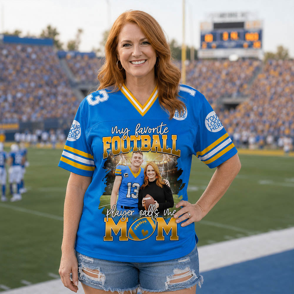 My Favorite Football Player Calls Me Mom Personalized Football Jersey Gift Football Mom Football Dad Game Day K1702