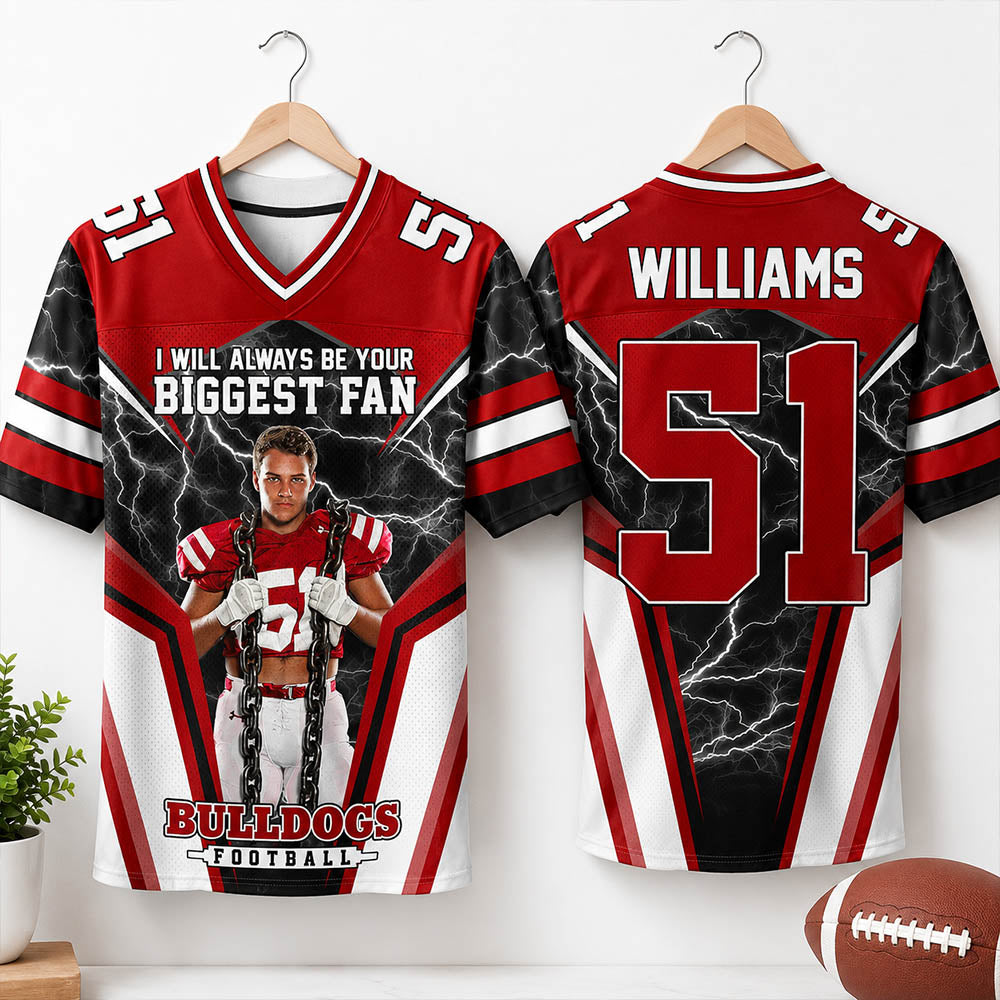 I Will Always Be Your Biggest Fan Personalized All Over Print Football Jersey For Football Mom Grandma Sport Family H2511