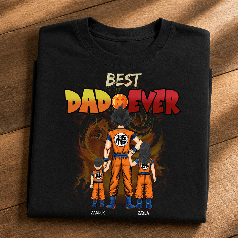 Personalized Best Dad Ever Shirt - Dragon Dad Custom Shirt Gift For Dad