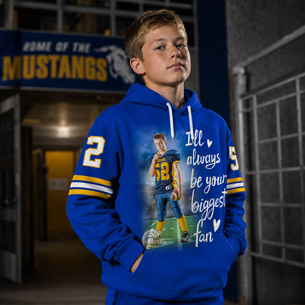 Personalized All Over Print Shirt I Will Always Be Your Biggest Fan Gift For Football Mom Grandma Sport Family K1702