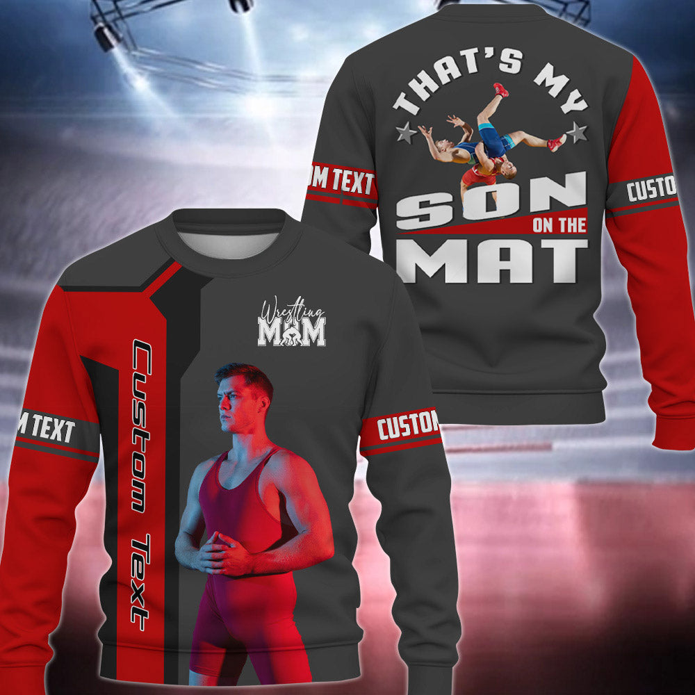That's My Son On The Mat - Personalized Shirt For Wrestling Family - Custom Photo Wrestler NA04