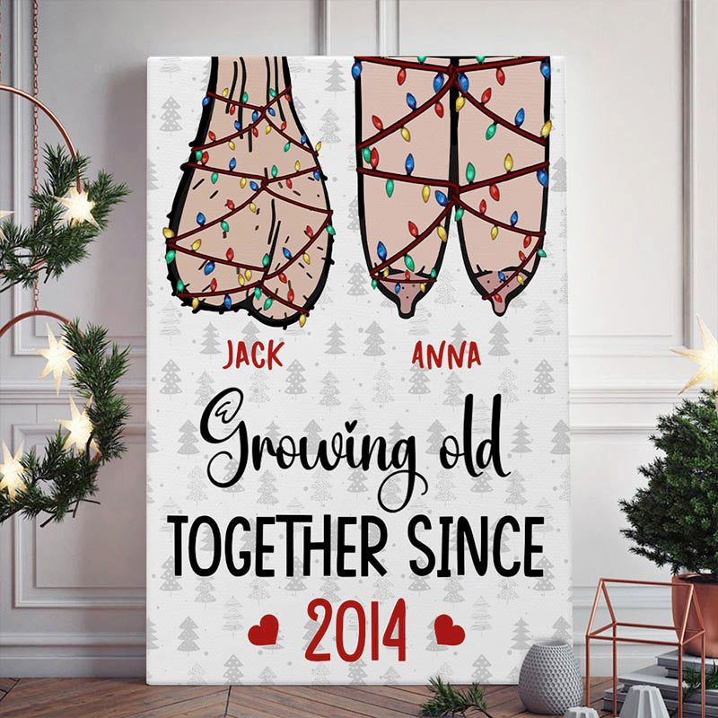 Growing Old Together Personalized Canvas Print