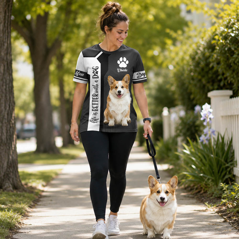 Life Is Better With A Dog, Welsh Corgi, Personalized Dog Mom Dog Dad Shirt, Gift For Dog Lover T1807