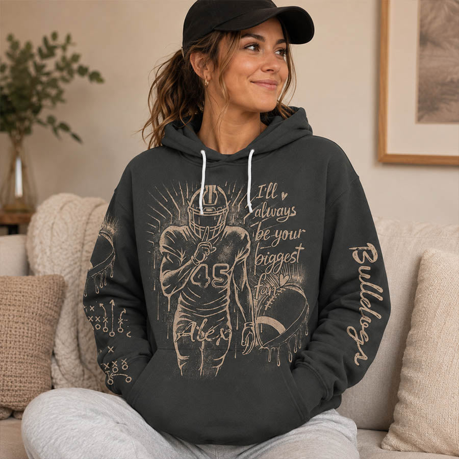 I'll Always Your Biggest Fan - Personalized Bleach Style Football Shirt For Football Mom NA04