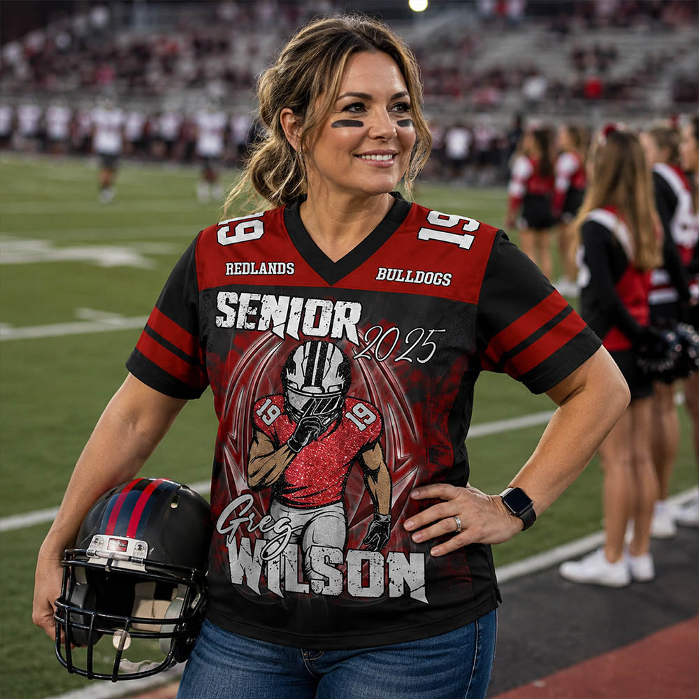 Custom Photo Football Jersey Shirt For Football Family GameDay Shirt