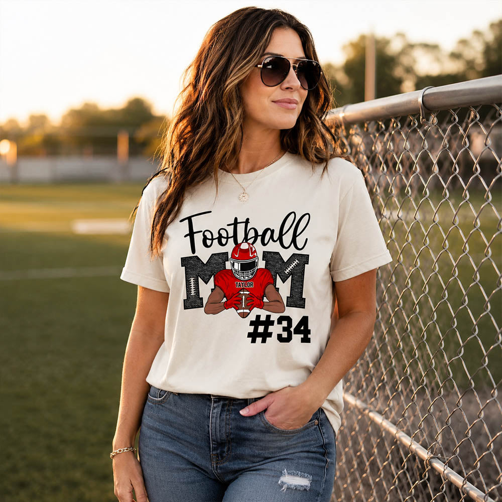 American Football Mom Team Shirt - Personalized Football Mom Shirts