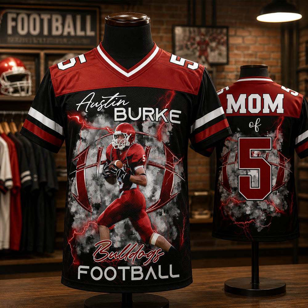 Personalied Football Jersey Shirt For Football Family Custom Photo Game Day Family Shirt H2511
