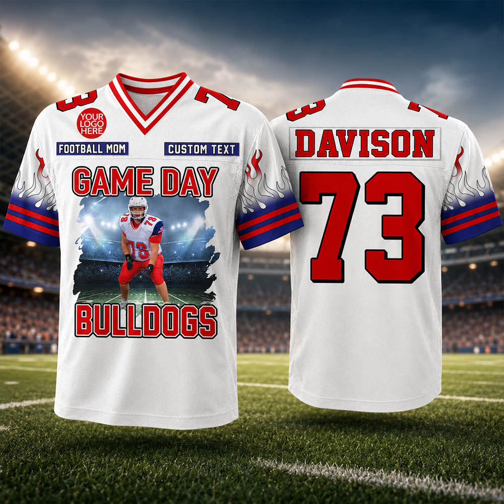 Custom Photo Football Game Day Football Jersey Gift For Football Lovers - Personalized Gift For Football Player K1702