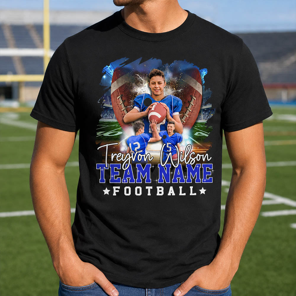 Personalized Name Number School Name Team Name American Football Player Shirt For Football Lover Football Son Mom K1702
