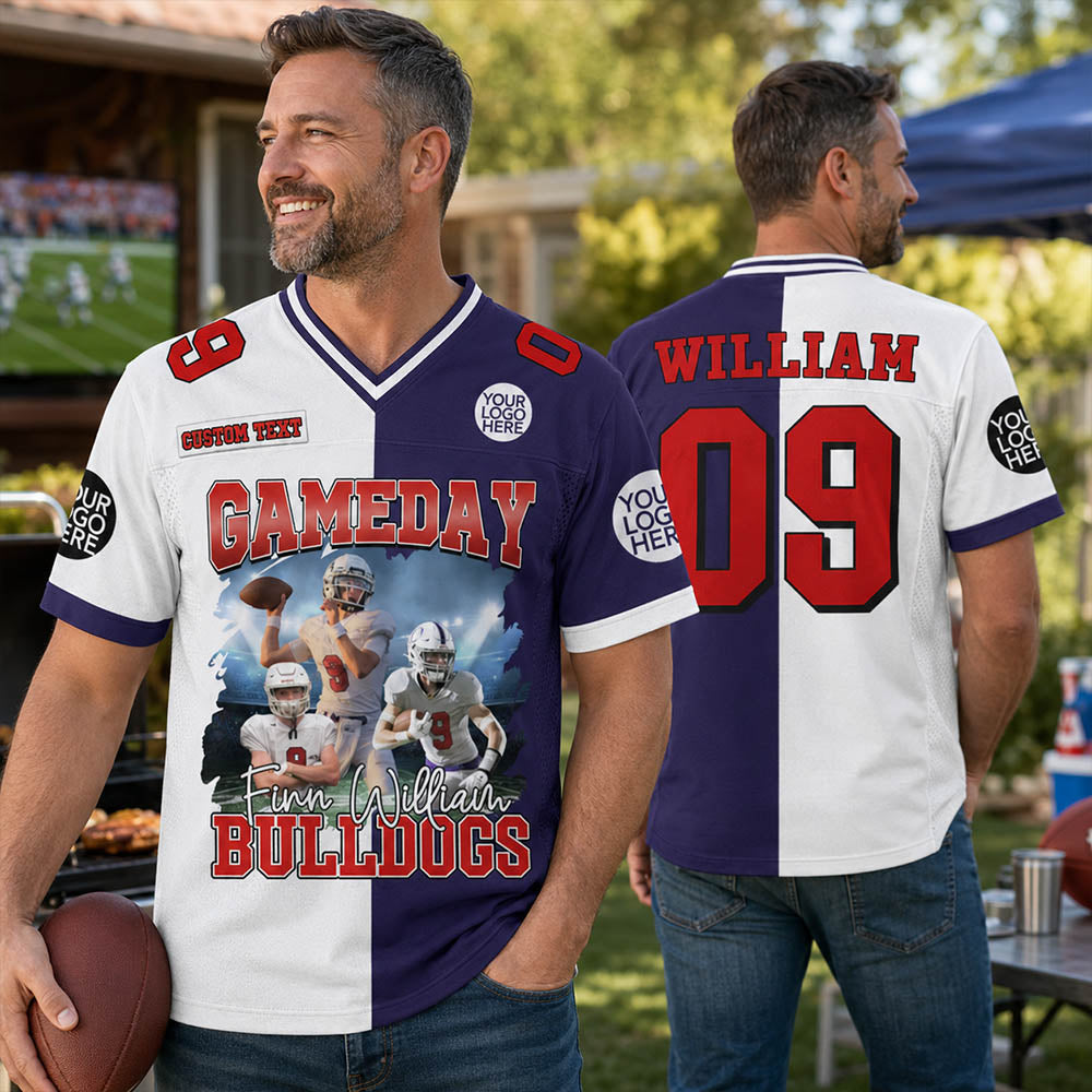 Football Game Day Personalized Jersey American Football Custom Photo Football Shirt Gift For Football Player K1702