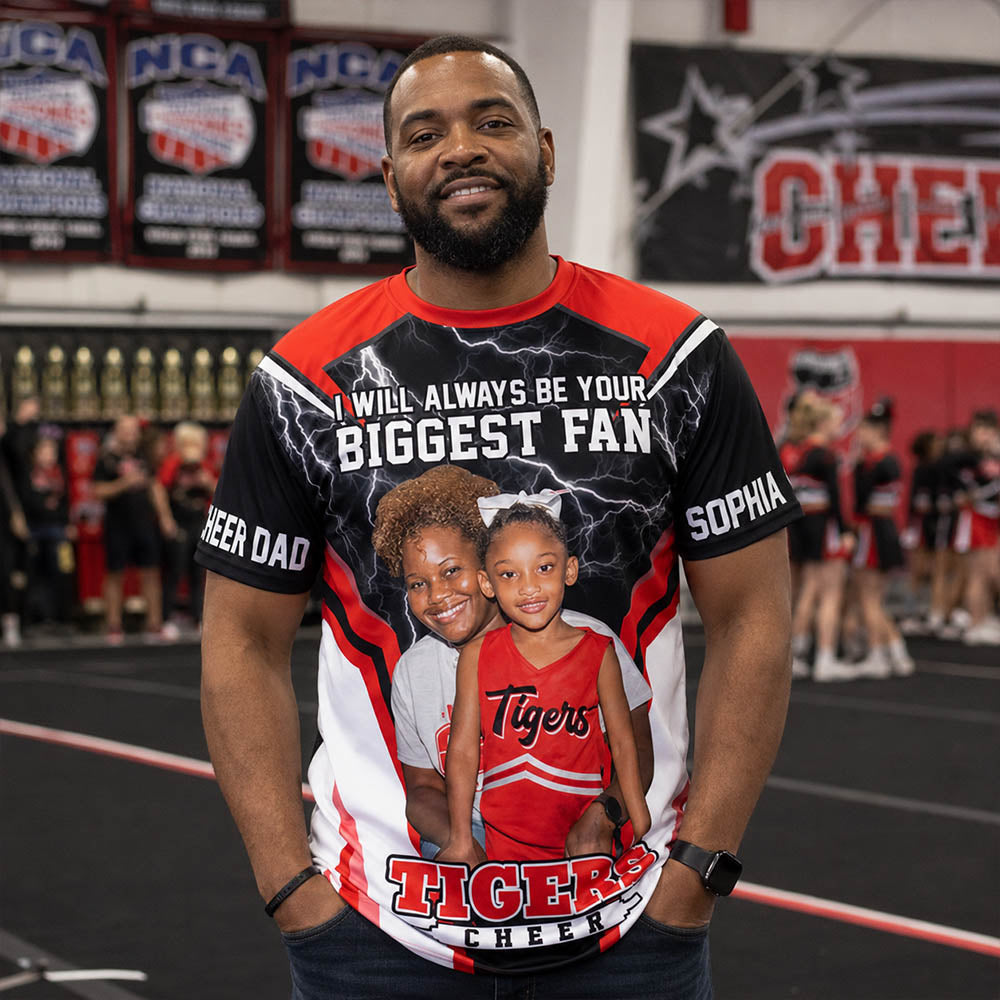 Cheerleader I Will Always Be Your Biggest Fan Personalized All Over Print Shirt For Cheer Mom Grandma Cheer Family Game Day Shirt H2511