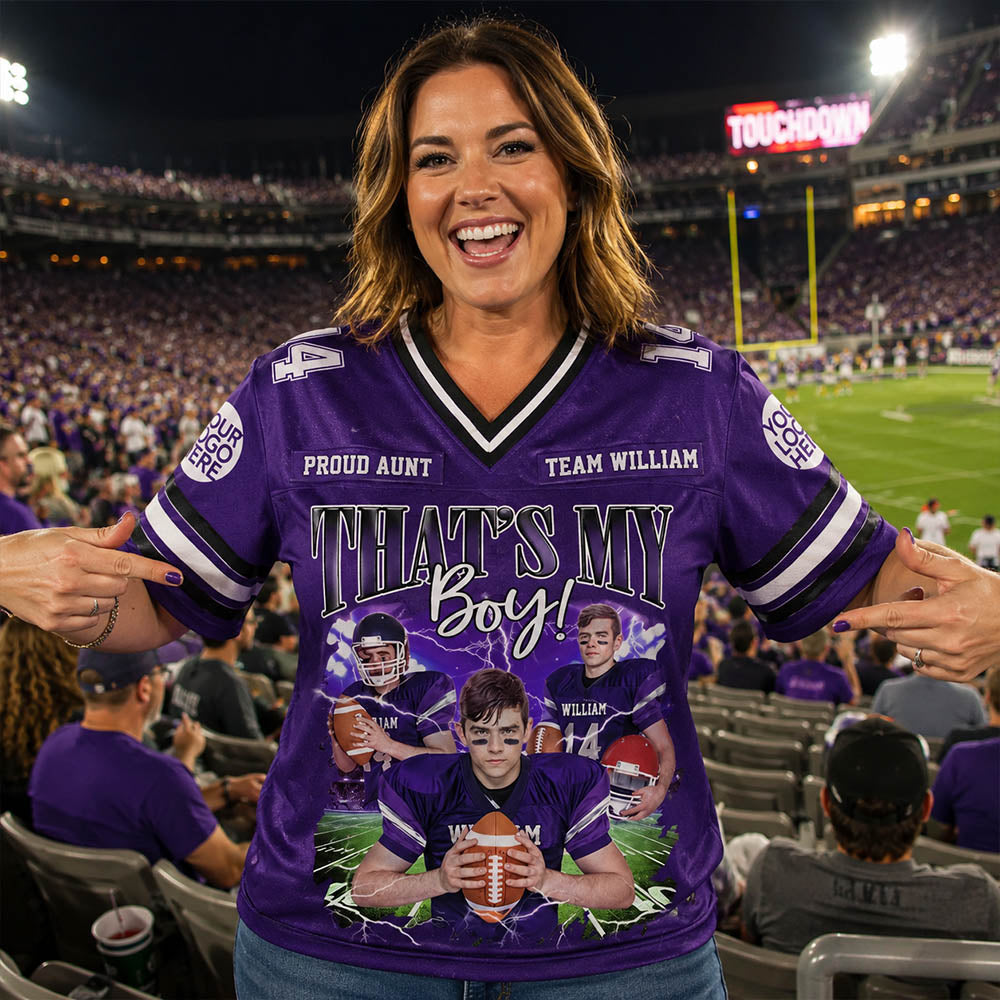 That's My Boy Personalized Jersey Football Game Day Custom Team Name Family Member Photos For Player K1702