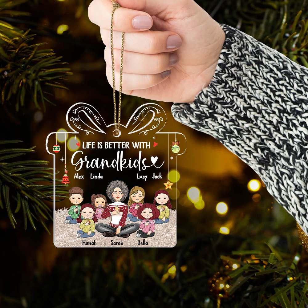 Life Is Better With Grandkids Personalized Acrylic Ornament